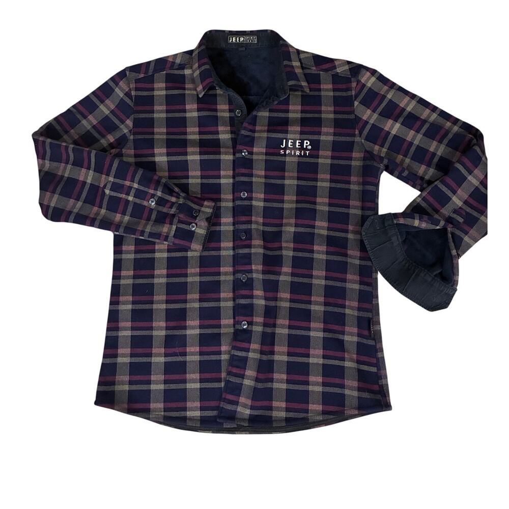 Jeep Spirit Men's Plaid Flannel Sherpa Fleece Lined Heavy Duty Shacket Size 40 M